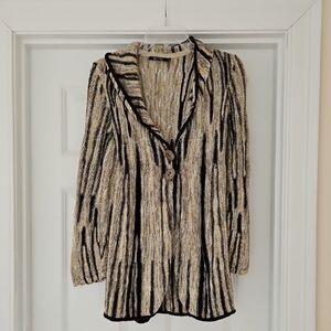 NIC+ZOE Black and Cream Sweater
